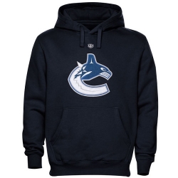 NHL Vancouver Canucks Old Time Hockey Big Logo with Crest Pullover Hoodie - Navy Blue