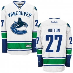 Ben Hutton Reebok Vancouver Canucks Premier White Away Jersey