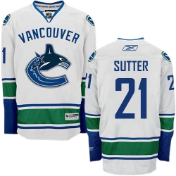 Brandon Sutter Reebok Vancouver Canucks Authentic White Away NHL Jersey