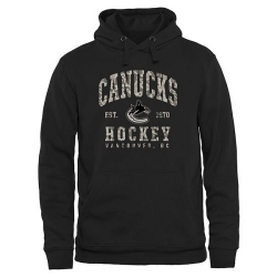 NHL Vancouver Canucks Black Camo Stack Pullover Hoodie