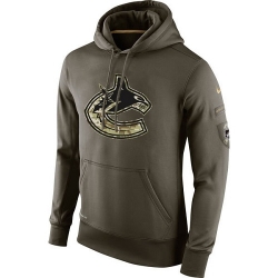 NHL Vancouver Canucks Nike Olive Salute To Service KO Performance Hoodie