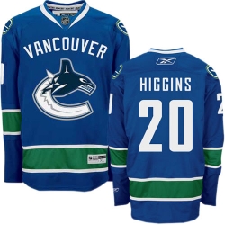 Chris Higgins Reebok Vancouver Canucks Authentic Navy Blue Home NHL Jersey