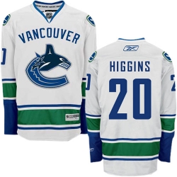 Chris Higgins Reebok Vancouver Canucks Premier White Away NHL Jersey