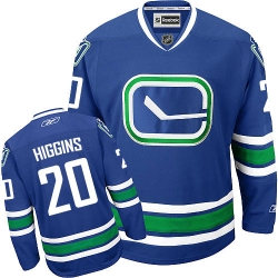 Chris Higgins Reebok Vancouver Canucks Premier Royal Blue Third NHL Jersey