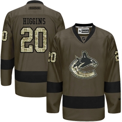 Chris Higgins Reebok Vancouver Canucks Premier Green Salute to Service NHL Jersey