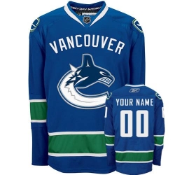 Reebok Vancouver Canucks Customized Premier Navy Blue Home NHL Jersey