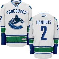 Dan Hamhuis Reebok Vancouver Canucks Authentic White Away NHL Jersey