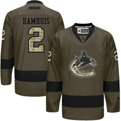 Dan Hamhuis Reebok Vancouver Canucks Authentic Green Salute to Service NHL Jersey