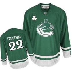 Daniel Sedin Reebok Vancouver Canucks Premier Green St Patty's Day NHL Jersey
