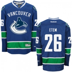 Emerson Etem Reebok Vancouver Canucks Premier Royal Blue Home Jersey