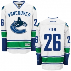 Emerson Etem Reebok Vancouver Canucks Premier White Away Jersey