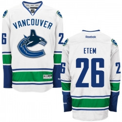 Emerson Etem Youth Reebok Vancouver Canucks Authentic White Away Jersey