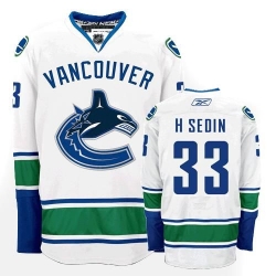 Henrik Sedin Reebok Vancouver Canucks Premier White Away NHL Jersey