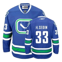 Henrik Sedin Youth Reebok Vancouver Canucks Authentic Royal Blue Third NHL Jersey