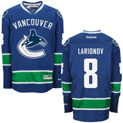 Igor Larionov Reebok Vancouver Canucks Authentic Navy Blue Home NHL Jersey