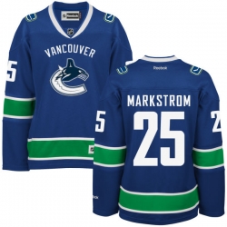 Jacob Markstrom Women's Reebok Vancouver Canucks Authentic Royal Blue Home Jersey