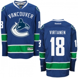 Jake Virtanen Reebok Vancouver Canucks Premier Royal Blue Home Jersey