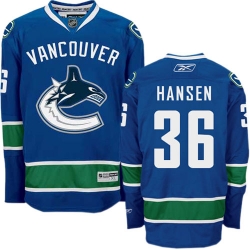 Jannik Hansen Reebok Vancouver Canucks Authentic Navy Blue Home NHL Jersey