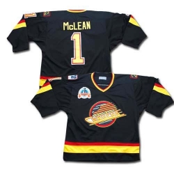 Kirk Mclean CCM Vancouver Canucks Authentic Black Throwback Vintage NHL Jersey