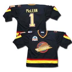 Kirk Mclean CCM Vancouver Canucks Premier Black Throwback Vintage NHL Jersey
