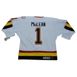 Kirk Mclean CCM Vancouver Canucks Premier White Throwback Vintage NHL Jersey