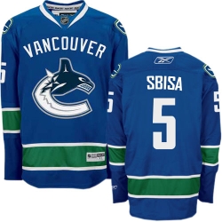 Luca Sbisa Reebok Vancouver Canucks Authentic Navy Blue Home NHL Jersey