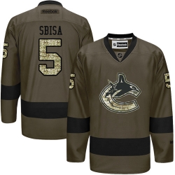 Luca Sbisa Reebok Vancouver Canucks Authentic Green Salute to Service NHL Jersey