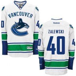 Mike Zalewski Reebok Vancouver Canucks Premier White Away Jersey