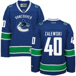 Mike Zalewski Women's Reebok Vancouver Canucks Authentic Royal Blue Home Jersey