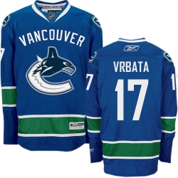 Radim Vrbata Reebok Vancouver Canucks Authentic Navy Blue Home NHL Jersey