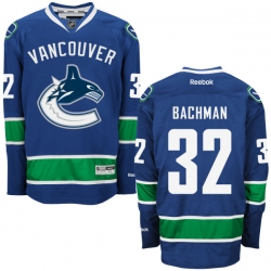 Richard Bachman Reebok Vancouver Canucks Premier Royal Blue Home Jersey