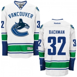 Richard Bachman Reebok Vancouver Canucks Premier White Away Jersey