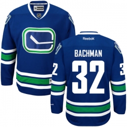 Richard Bachman Reebok Vancouver Canucks Authentic Royal Blue Alternate Jersey