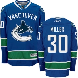 Ryan Miller Reebok Vancouver Canucks Authentic Navy Blue Home NHL Jersey