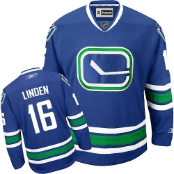 Trevor Linden Youth Reebok Vancouver Canucks Authentic Royal Blue Third NHL Jersey