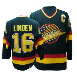 Trevor Linden CCM Vancouver Canucks Premier Black Throwback Vintage NHL Jersey