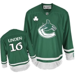 Trevor Linden Reebok Vancouver Canucks Authentic Green St Patty's Day NHL Jersey