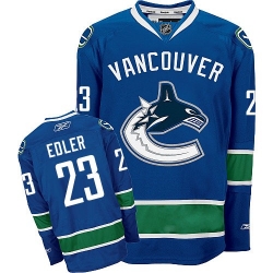 Alexander Edler Reebok Vancouver Canucks Authentic Navy Blue Home NHL Jersey