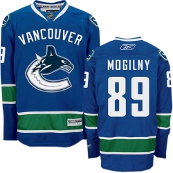 Alexander Mogilny Reebok Vancouver Canucks Authentic Navy Blue Home NHL Jersey