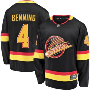 Jim Benning Youth Fanatics Branded Vancouver Canucks Premier Black Breakaway 2019/20 Flying Skate Jersey