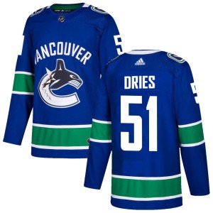 Sheldon Dries Men's Adidas Vancouver Canucks Authentic Blue Home Jersey