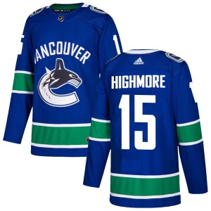 Matthew Highmore Men's Adidas Vancouver Canucks Authentic Blue Home Jersey