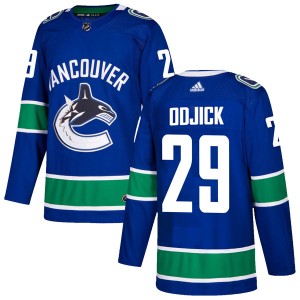 Gino Odjick Men's Adidas Vancouver Canucks Authentic Blue Home Jersey
