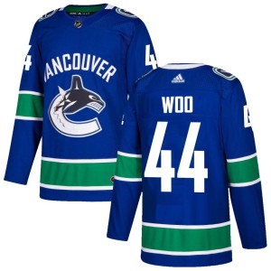 Jett Woo Men's Adidas Vancouver Canucks Authentic Blue Home Jersey