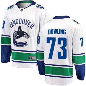 Justin Dowling Youth Fanatics Branded Vancouver Canucks Breakaway White Away Jersey