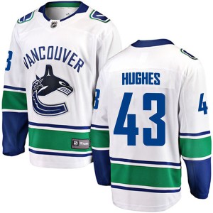 Quinn Hughes Youth Fanatics Branded Vancouver Canucks Breakaway White Away Jersey