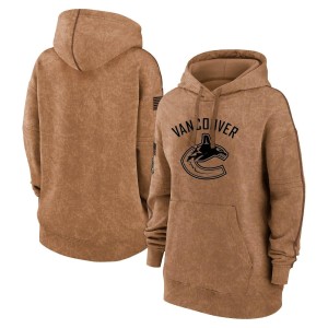 Women's Vancouver Canucks Brown 2023 Salute to Service Pullover Hoodie