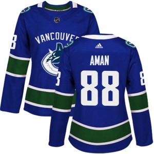 Nils Aman Women's Adidas Vancouver Canucks Authentic Blue Home Jersey