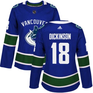 Jason Dickinson Women's Adidas Vancouver Canucks Authentic Blue Home Jersey