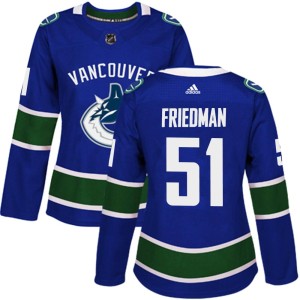 Mark Friedman Women's Adidas Vancouver Canucks Authentic Blue Home Jersey